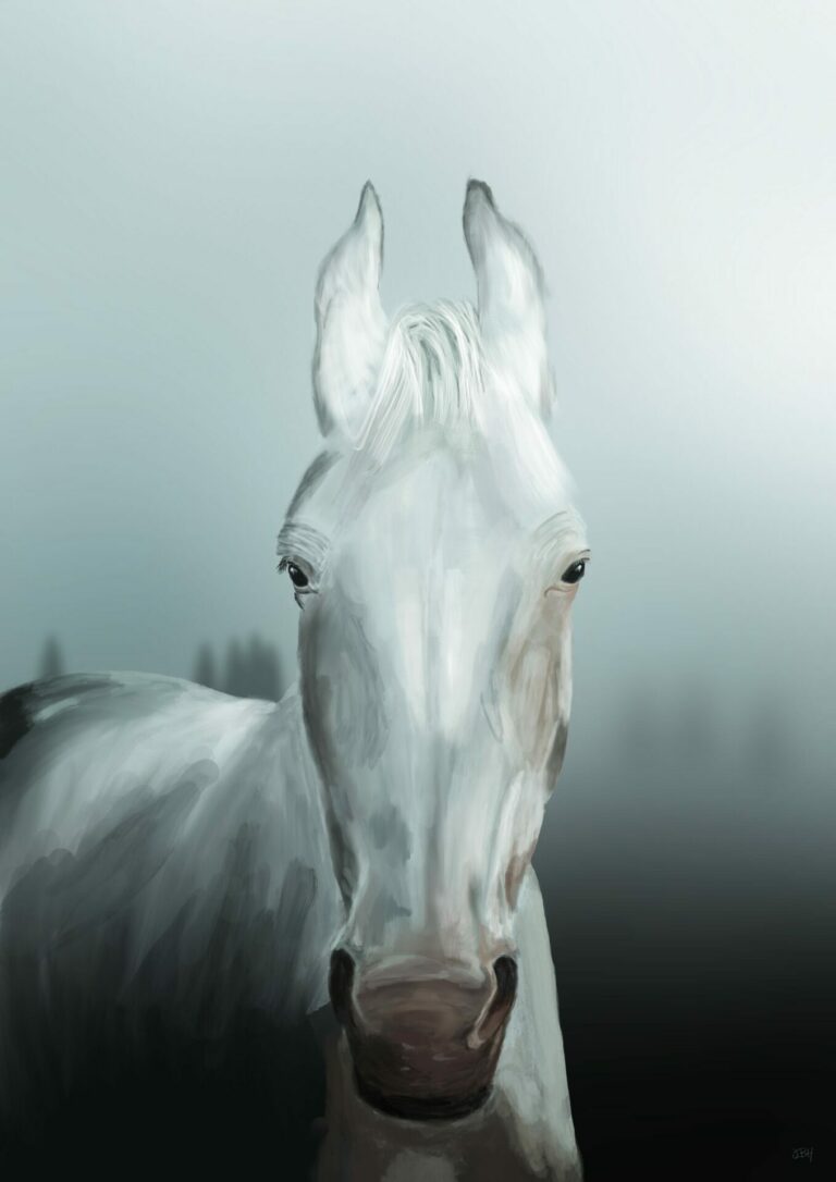 print of a painting of a horse
