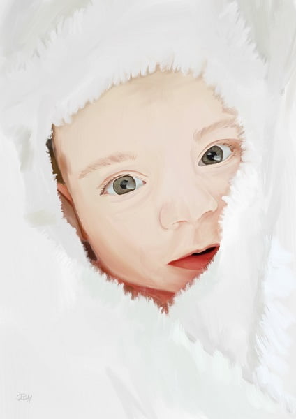 The Curious Creative - Pet Portrait Artist - Home 5 peek a boo - portrait of a baby